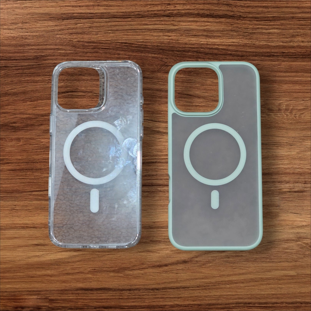 IPhone 16 Pro Max-Transparent and Mint Green Phone Case